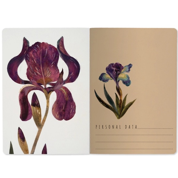 BV by Bruno Visconti Soft Touch A5 Notebook - Purple Irises - perfect gift - Picture 3 of 5